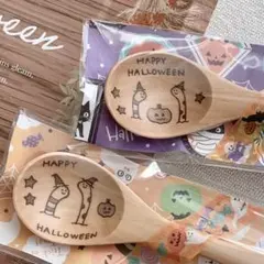 木製スプーン2本セット　チンアナゴのハロウィンデザイン