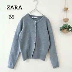 ザラ ZARA グレー カーディガン M オフィス
