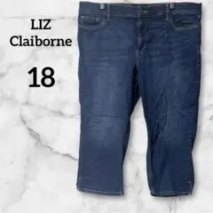 LIZ Claiborne 【18】ダークブルー デニムハーフパンツ 大きめ