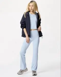 新品　UNIQLO エアリズム　ソフトリブフレアレギンス(S)