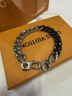 シルバー ブラック チェーンブレスレット