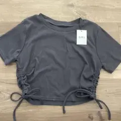 新品GRL グレー クロップドTシャツ Lサイズ