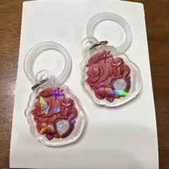 セボンスター　赤いバラ アクリルキーホルダー 2個セット