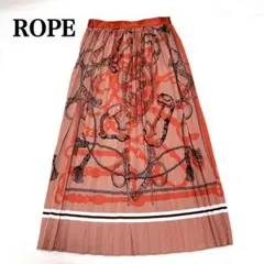 【美品】ROPE スカーフ柄スカート　ロング　プリーツ　秋
