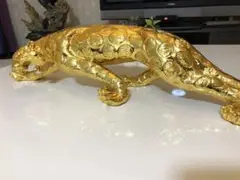 ゴールドレオパードオブジェ 置物