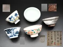帝室技芸員 初代伊東陶山作 染付 山水風景図鉢 ③ 美術品・