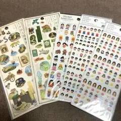 シールまとめ売り　明治文学　昔話　宮沢賢治　カミオジャパン　てのひら図書館