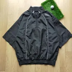 タイトリスト ハーフジップ ゴルフウエア 黒 L メンズ シャカシャカ 半袖