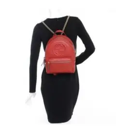 GUCCI Sohoチェーンバックパックレッド