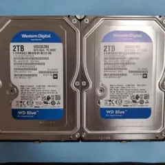 【新古品使用時間10時間以内】HDD 2TB 3.5インチ✕2個