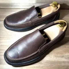 美品　ホーキンス　ダークブラウン レザー スリッポン ローファー 25.5