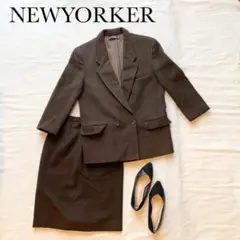 NEWYORKER ウール スカートセットアップ 9AR ブラウン M
