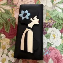 シックで素敵❣️女性の横顔デザイン メガネケース　メガネ拭き付き❣️