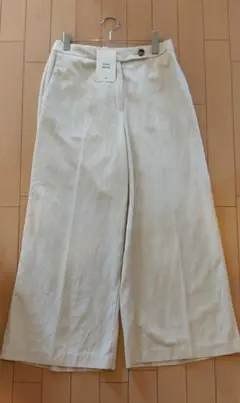 H&M オフホワイト　 リネンブレンド ワイドパンツ