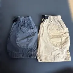 ハーフパンツ グレー・ベージュ 2色セット　110 120
