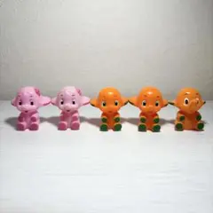 サトちゃん3体、サトコちゃん2体 指人形 佐藤製薬