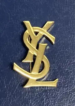 美品 イヴサンローラン YSLロゴモチーフ ゴールド ブローチ