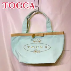 美品 TOCCA ハンドバッグ キャンバス リボン 花 王冠 ハンドル汚れあり