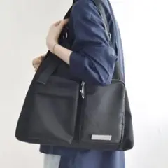 SHIPS for womenワーク ポケット Vカット ナイロン トートバッグ