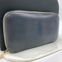 VALEXTRA ヴァレクストラ 長財布 ラウンドファスナー レザー ネイビー