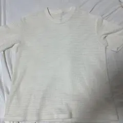 GU ホワイト 半袖ニット XL