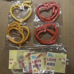 すくっとたっち おしおし みにうちわ ガチャ 赤 黄 オレンジ