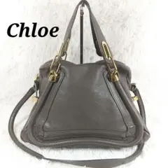 クロエ パラティ 2WAY ハンドトート ショルダーバッグ カーキ