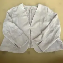 ライトグレー ノーカラージャケット