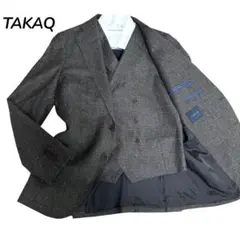 美品⭐︎TAKAQ テーラードジャケット　ベスト　グレー　総柄　Y5