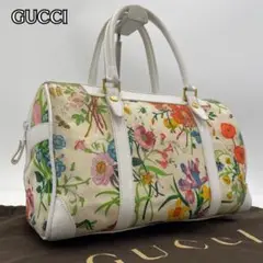 希少✨グッチ フローラ 花柄 ボストンバック キャンバス レザー ロゴ