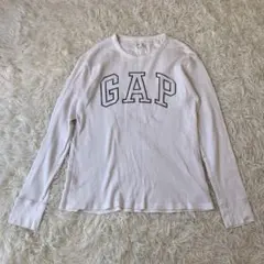 【GAP ギャップ】長袖カットソー Tシャツ ワッフル生地 ビッグロゴ【XS】