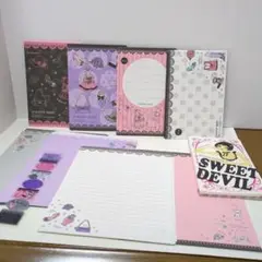 平成レトロ　GIRLS 　ファッション　コスメ柄　レターセット　メモ帳