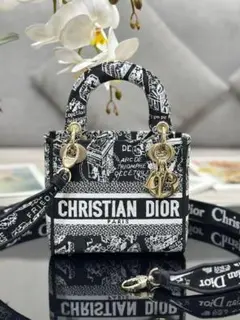 CHRISTIAN DIOR ショルダーバッグ ブラック/ホワイト