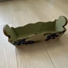 トールペイント作品　ぶどうデザインの木製ボックス