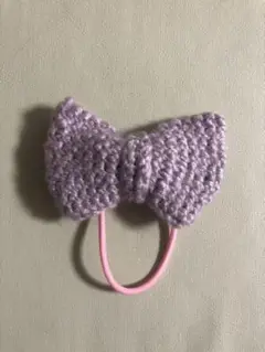 毛糸リボンのヘアゴム