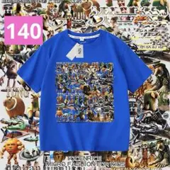 トゥントゥントゥンサフール　イタリアンブレインロット　キッズ　Tシャツ　半袖青