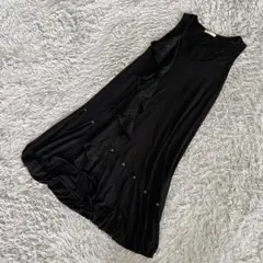 eternel espoir フロントデザインフリル花柄レースバルーンワンピース