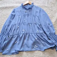 値下げ中8-31【未使用】MUVEIL パールブラウス定価45,000円