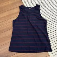 BURKMAN BROS ネイビー・レッドストライプ タンクトップ S/P