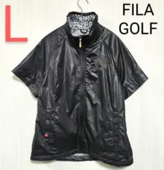 美品　FILA　GOLF　フィラ　半袖ナイロンジャケット　ブラック　L　匿名配送