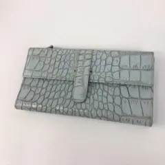 FURLA フルラ レザー 型押し 長財布 ブルー レディース ブランド