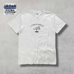 【GILDAN】 Tシャツ 半袖 バンフ 限定版 カナダ製 杢グレー M