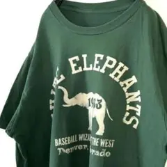 ホワイト エレファント Tシャツ グリーン 緑 古着