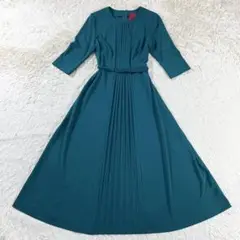 ✨未使用級 シビラ プリーツ フレアロングワンピース 洗える ストレッチ