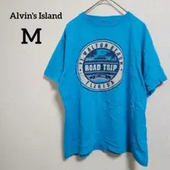 Alvin's Island 【M】 ロゴ入り半袖Tシャツ ブルー 青 夏 旅行