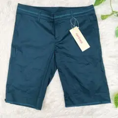 ショートパンツ ハーフ レディース グリーン 伸縮性 M mina