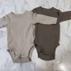 H&M リブ編みロンパース 2点セット