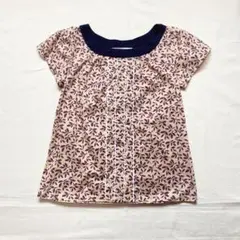 ローラアシュレイ　ロンドン　総柄　フロントフリル　tシャツ　コットン
