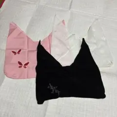 三角袋３枚セット（ピンク・ホワイト・ブラック）
