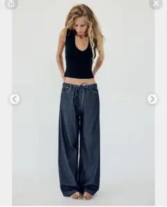 ZARA フルイドデニムライクパンツ36